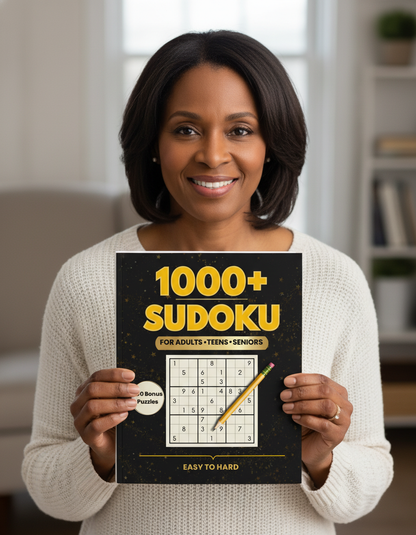 1000+ Sudoku Puzzle Book Plus 300 Bonus
