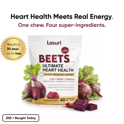 Beet Root Soft Chews | 4-in-1 Heart Blend | 60 ct