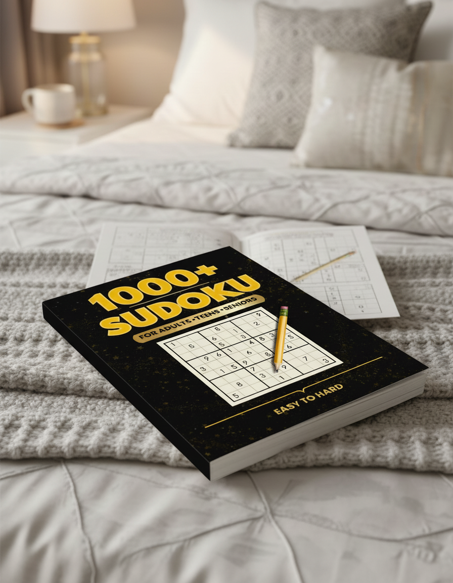 1000+ Sudoku Puzzle Book Plus 300 Bonus