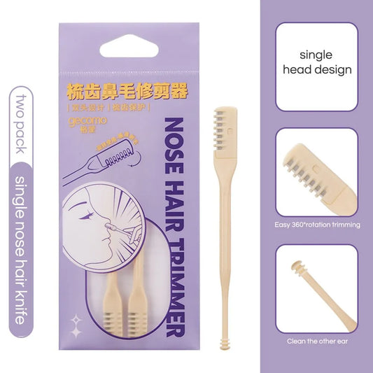 GECOMO Comb Nose Hair Trimmer Nose Hair Scraper Clean Nose Hair Trimmer Shaving Scissors Two Packs - My Store